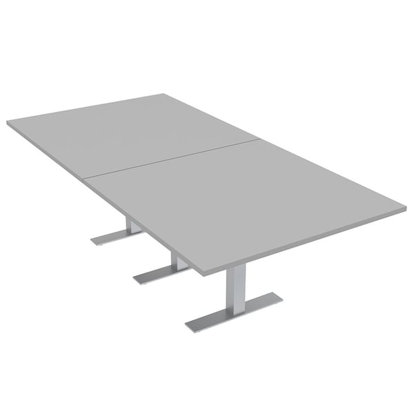 45 in W, 96 in L, 29 in H, Engineered Wood Top, Grey